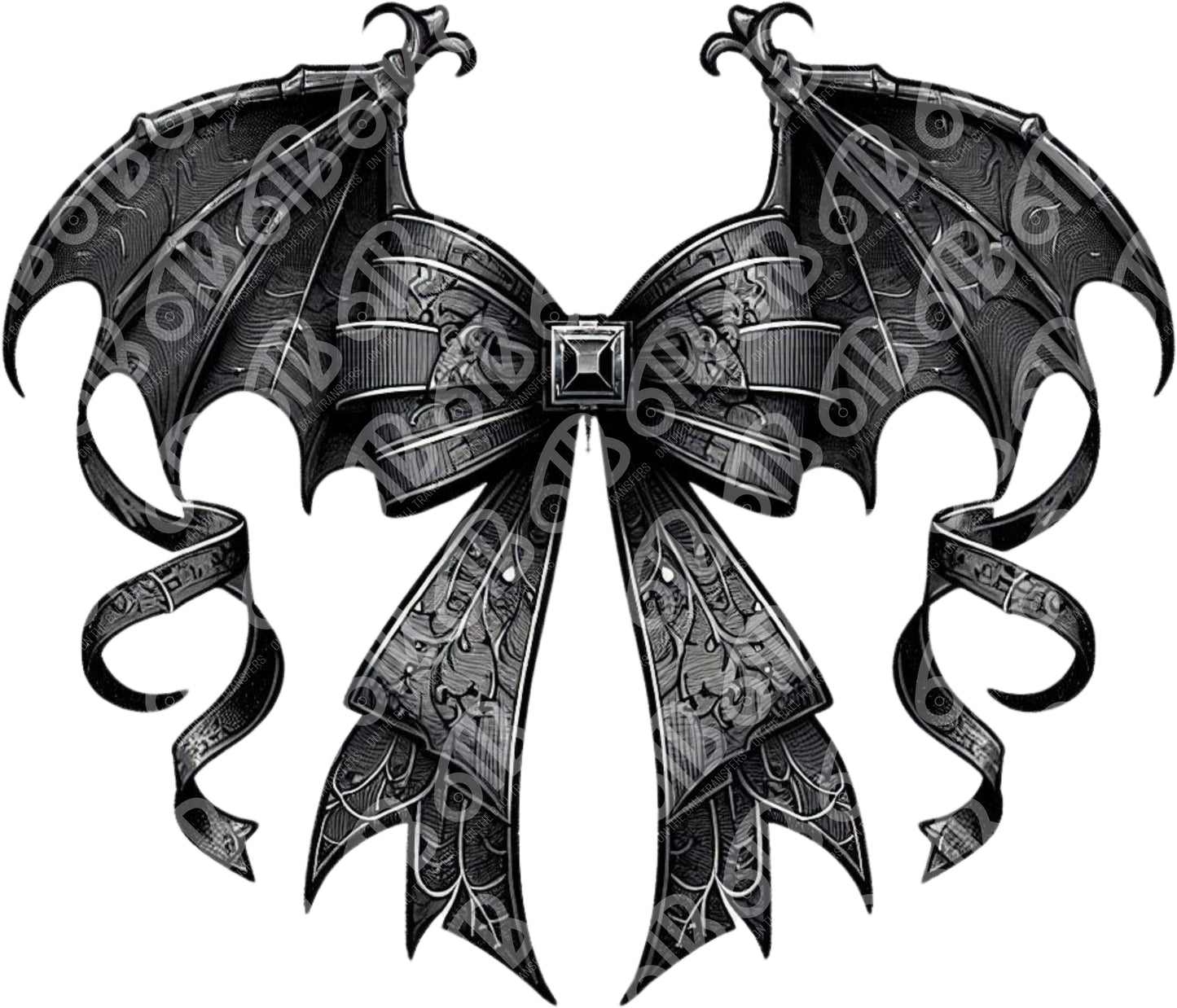 Gothic Bat Bow DTF Transfer