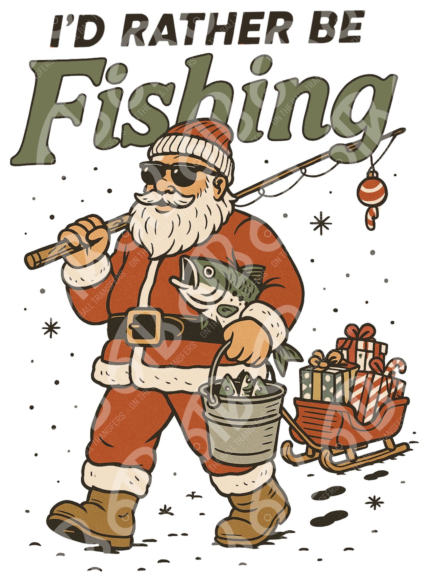 Id rather be fishing Santa DTF Transfer