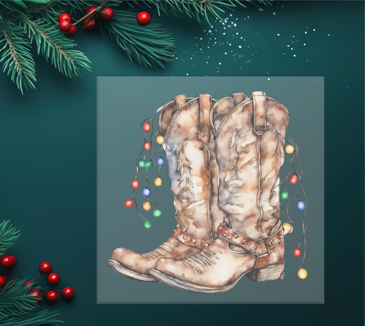 Cowboy Boots Christmas DTF Transfer