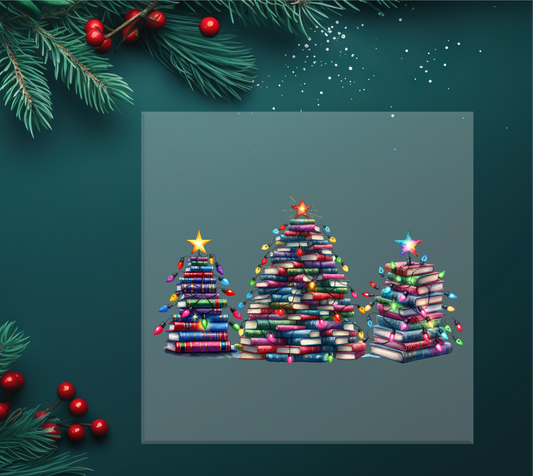 Christmas Tree Books DTF Transfer