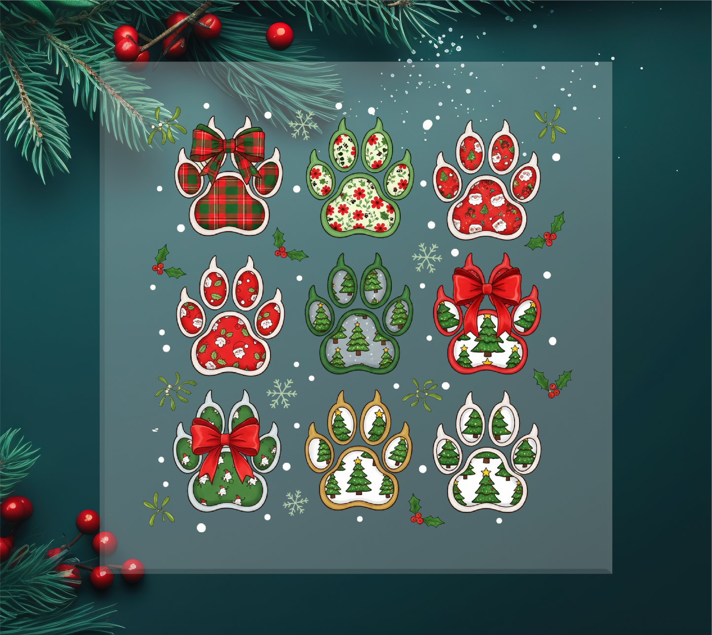 Christmas Paws DTF Transfer