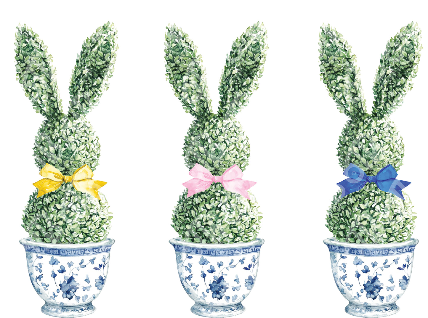 Bunny Topiary DTF Transfers