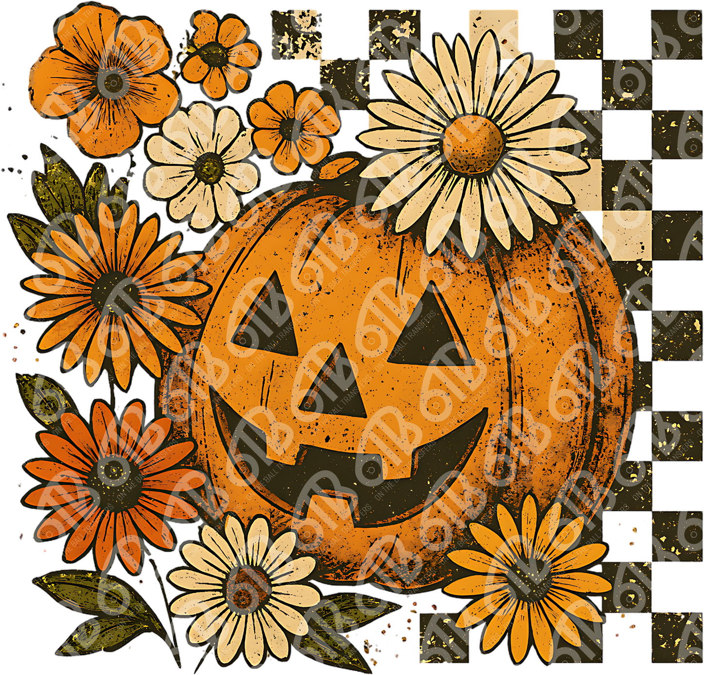Fall Floral Pumpkin DTF Transfer