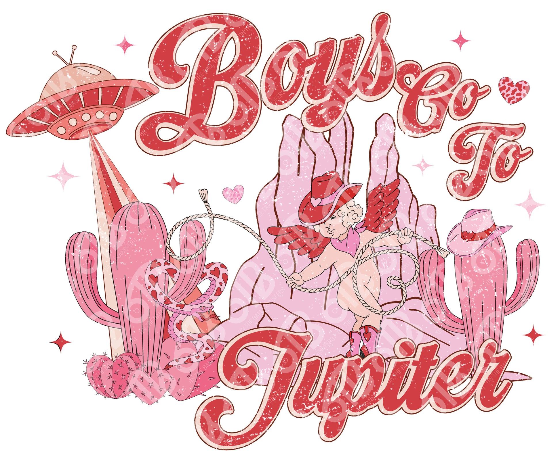 Boys Go To Jupiter Grunge DTF Transfer, DTF Print, Full Image