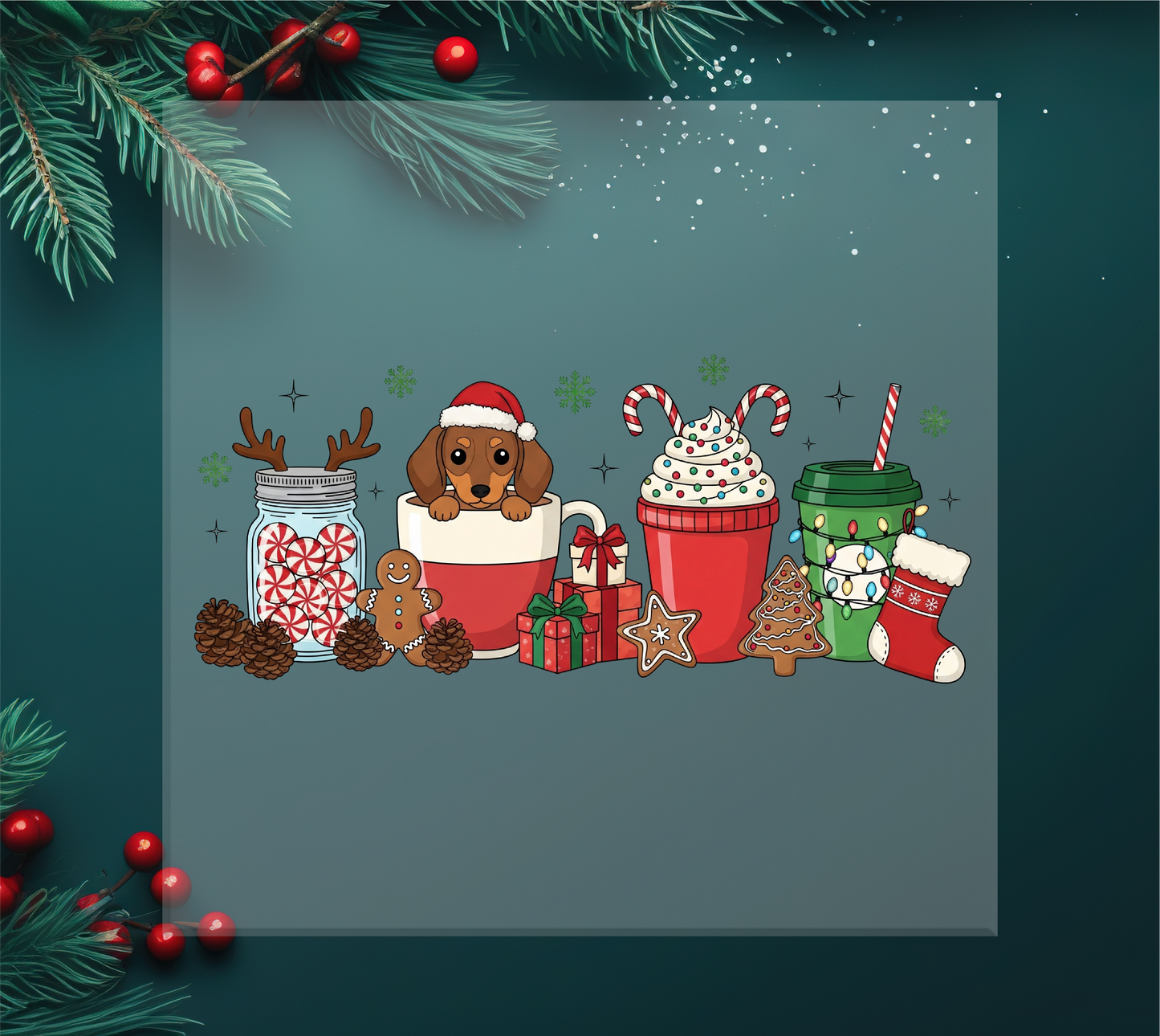 Dachshund Christmas Treats DTF Transfer