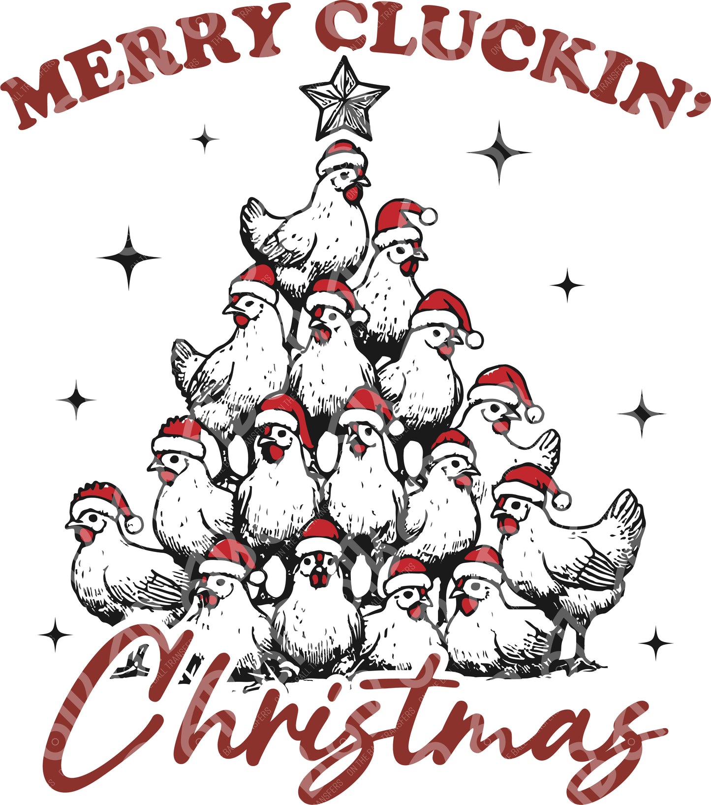 Merry Cluckin' Christmas DTF Transfer