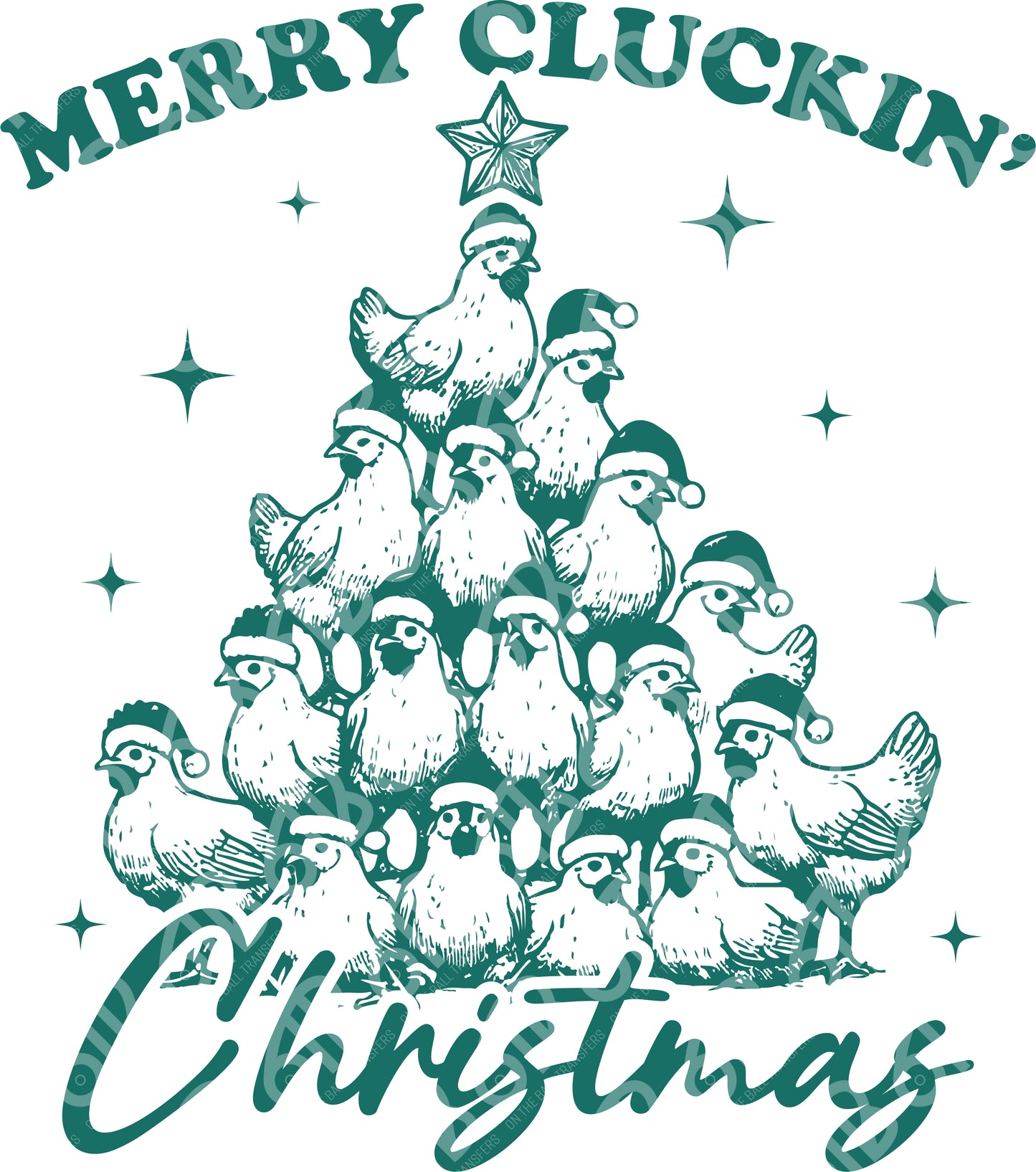 Merry Cluckin' Christmas DTF Transfer