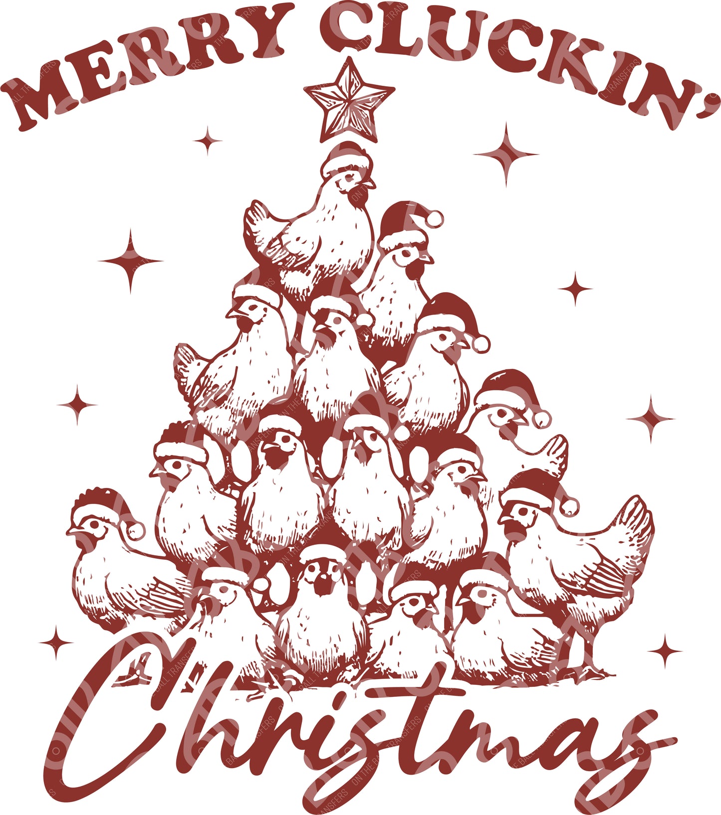 Merry Cluckin' Christmas DTF Transfer