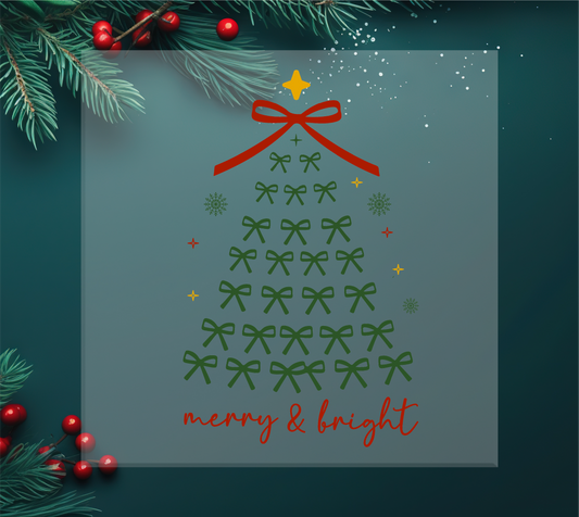 Coquette Bow Christmas Tree DTF Transfer