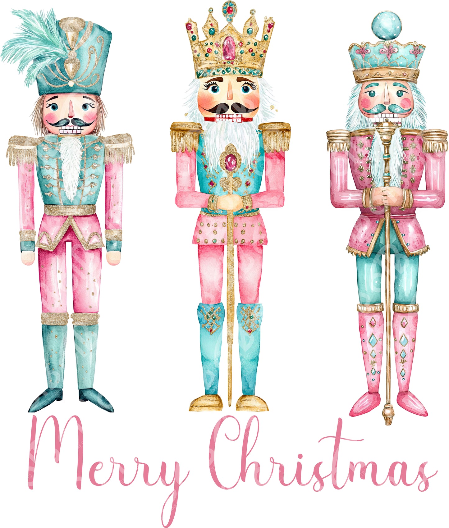 Preppy Pink Nutcrackers DTF Transfer