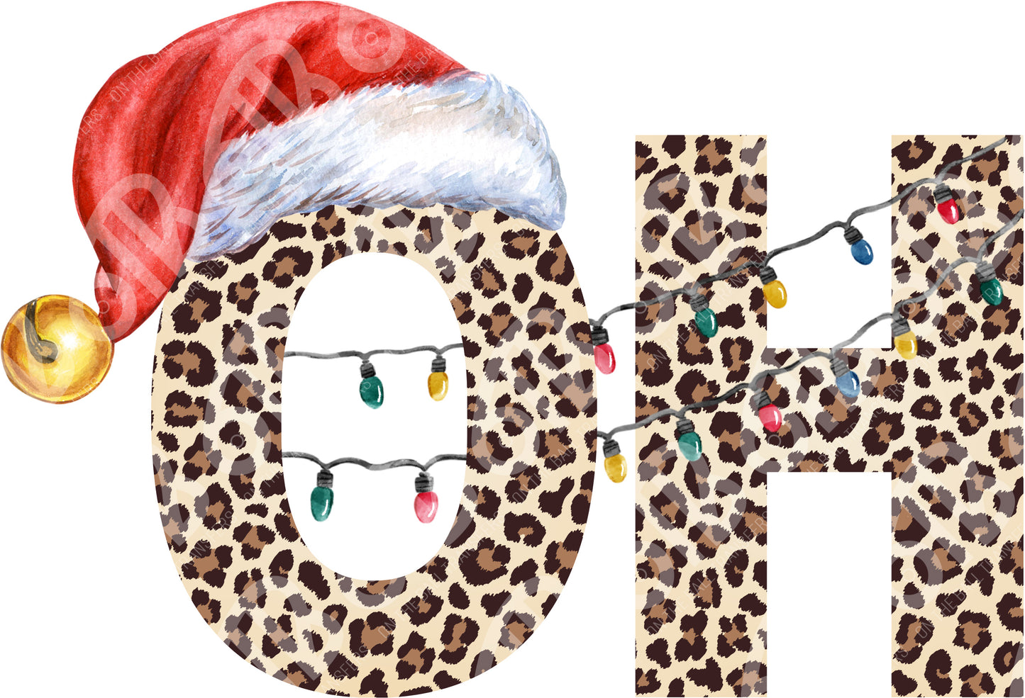 O H Ohio Christmas Leopard DTF Transfer