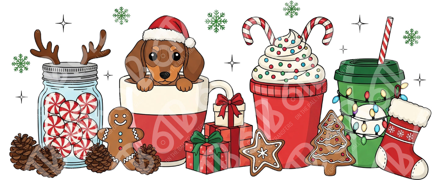 Dachshund Christmas Treats DTF Transfer