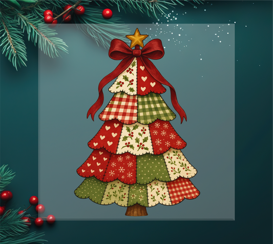 Patchwork Christmas Tree DTF Transfer