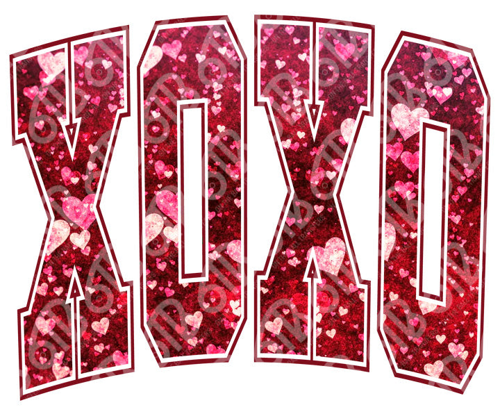 XOXO Faux Glitter DTF Transfer