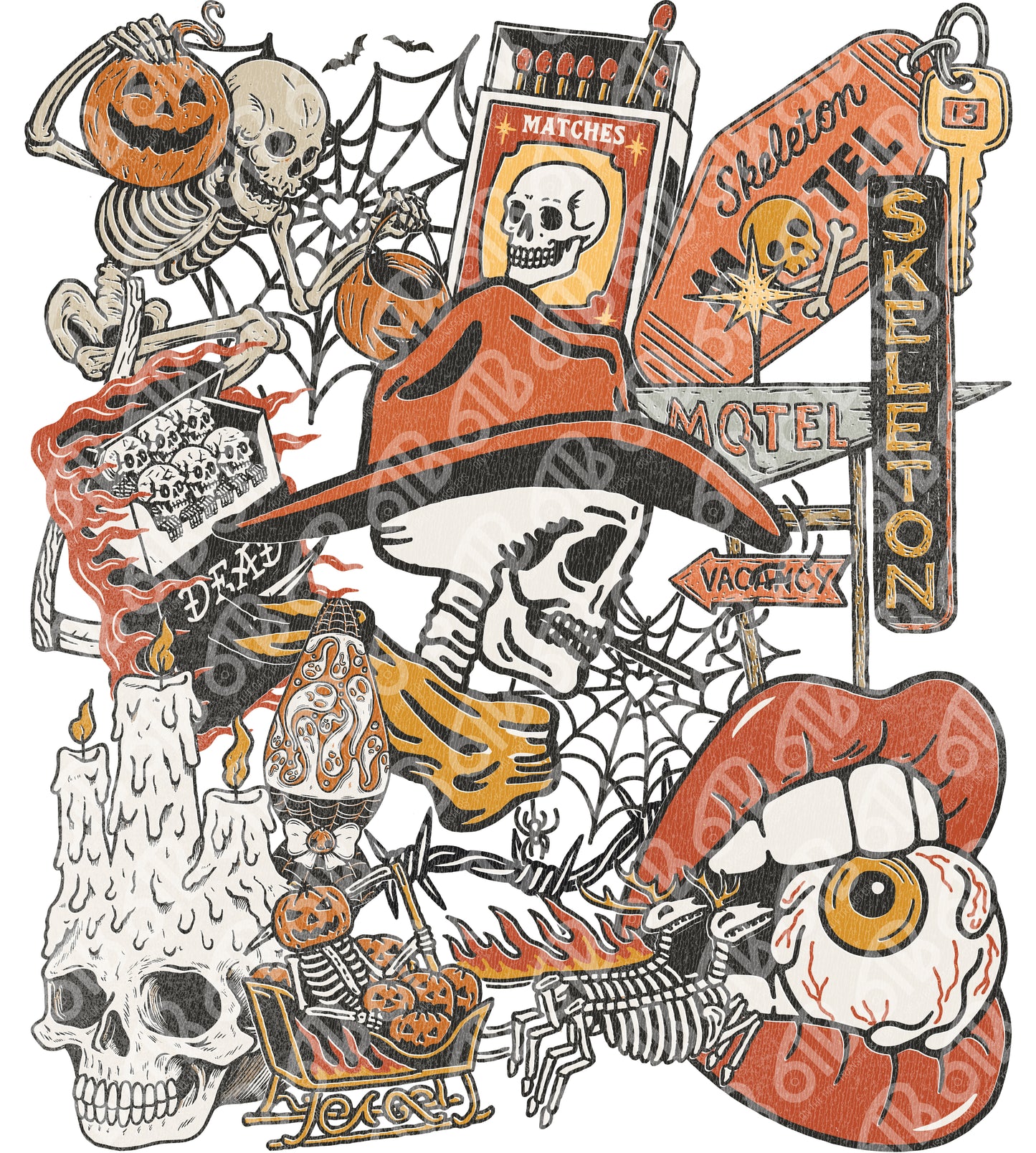 Spooky Western Collage DTF Transfer