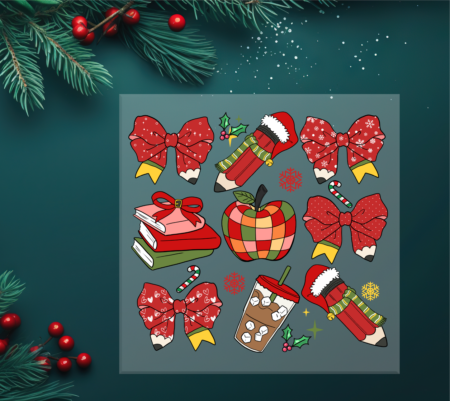 Teacher Christmas Coquette DTF Transfer