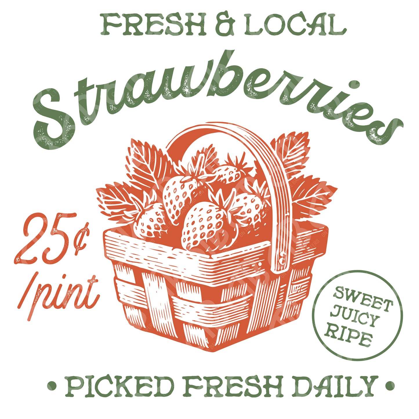 Fresh Strawberries DTF Transfer