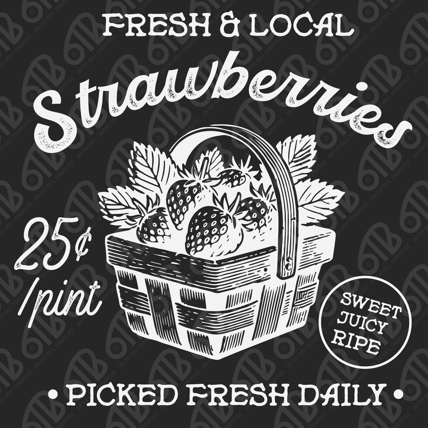 Fresh Strawberries DTF Transfer
