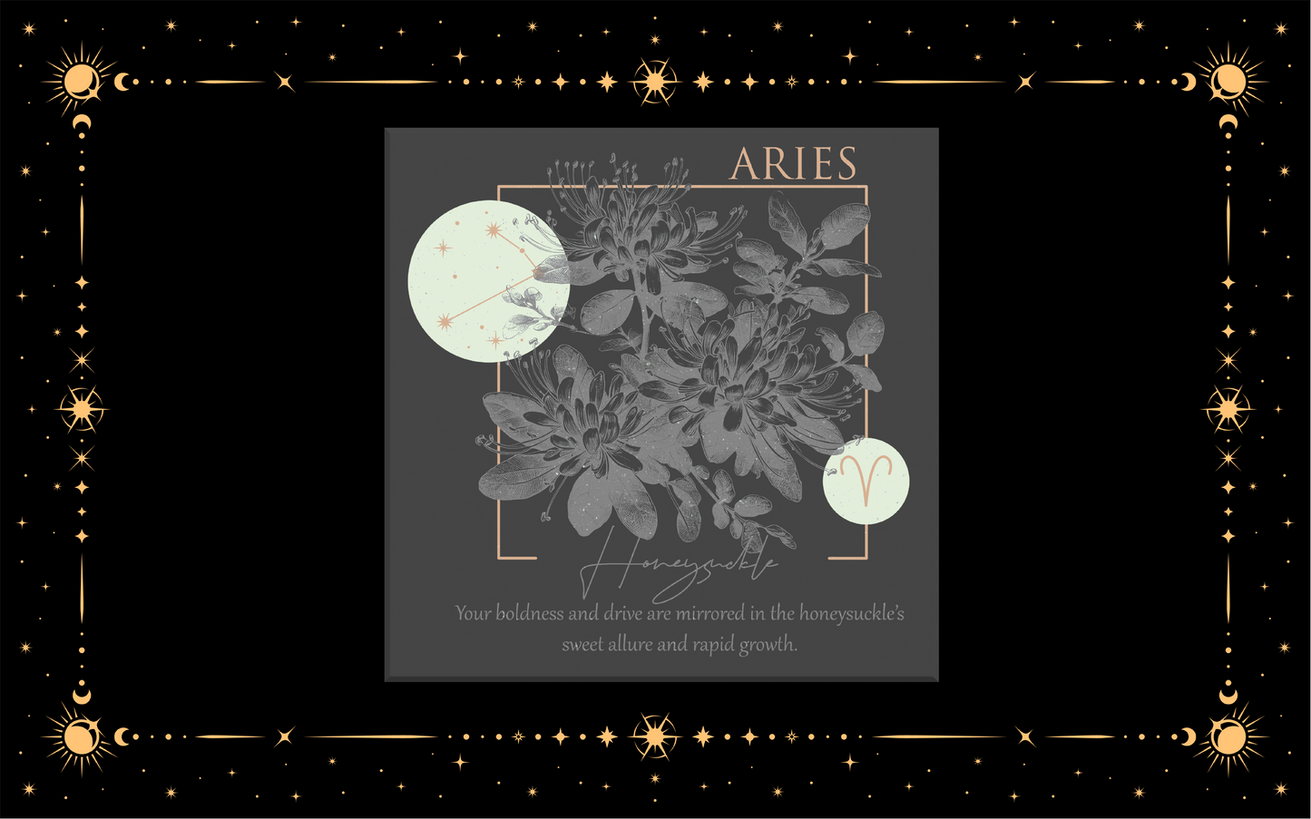 Aries Zodiac Flowers DTF Transfer