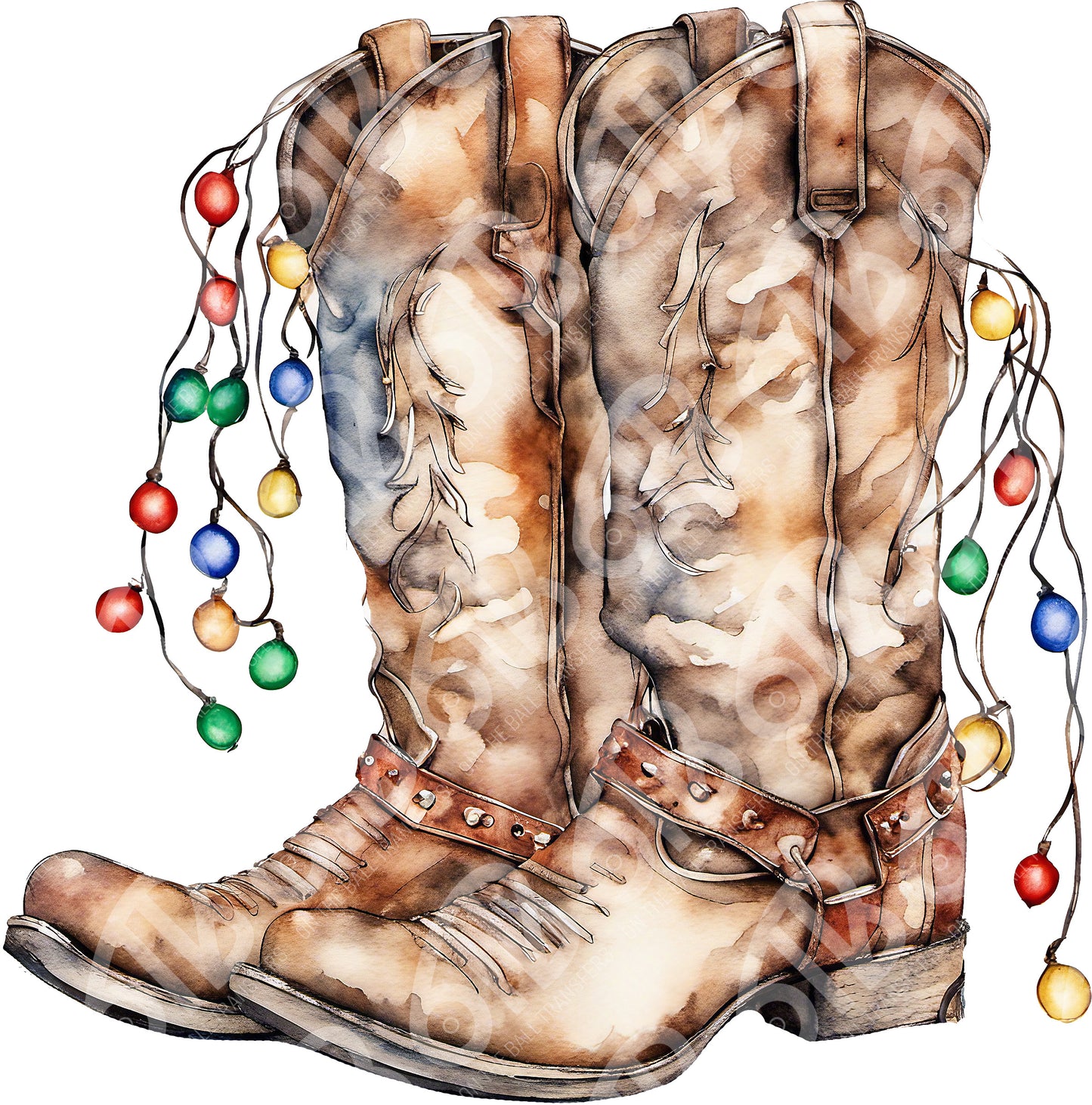 Cowboy Boots Christmas DTF Transfer