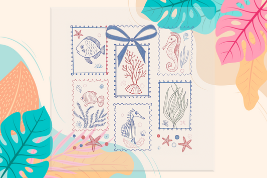 Coastal Summer Stamps DTF Transfer