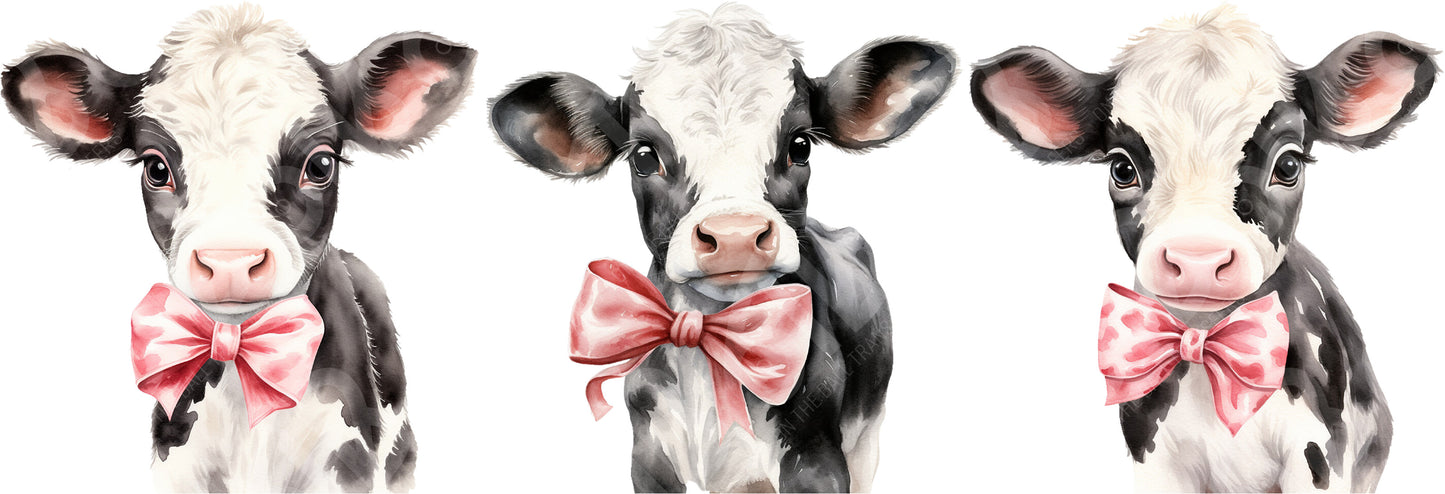 Baby Cow Bows DTF Transfer