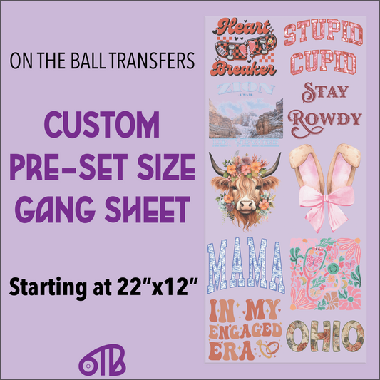 Custom DTF Gang Sheet - Pre-set sizes
