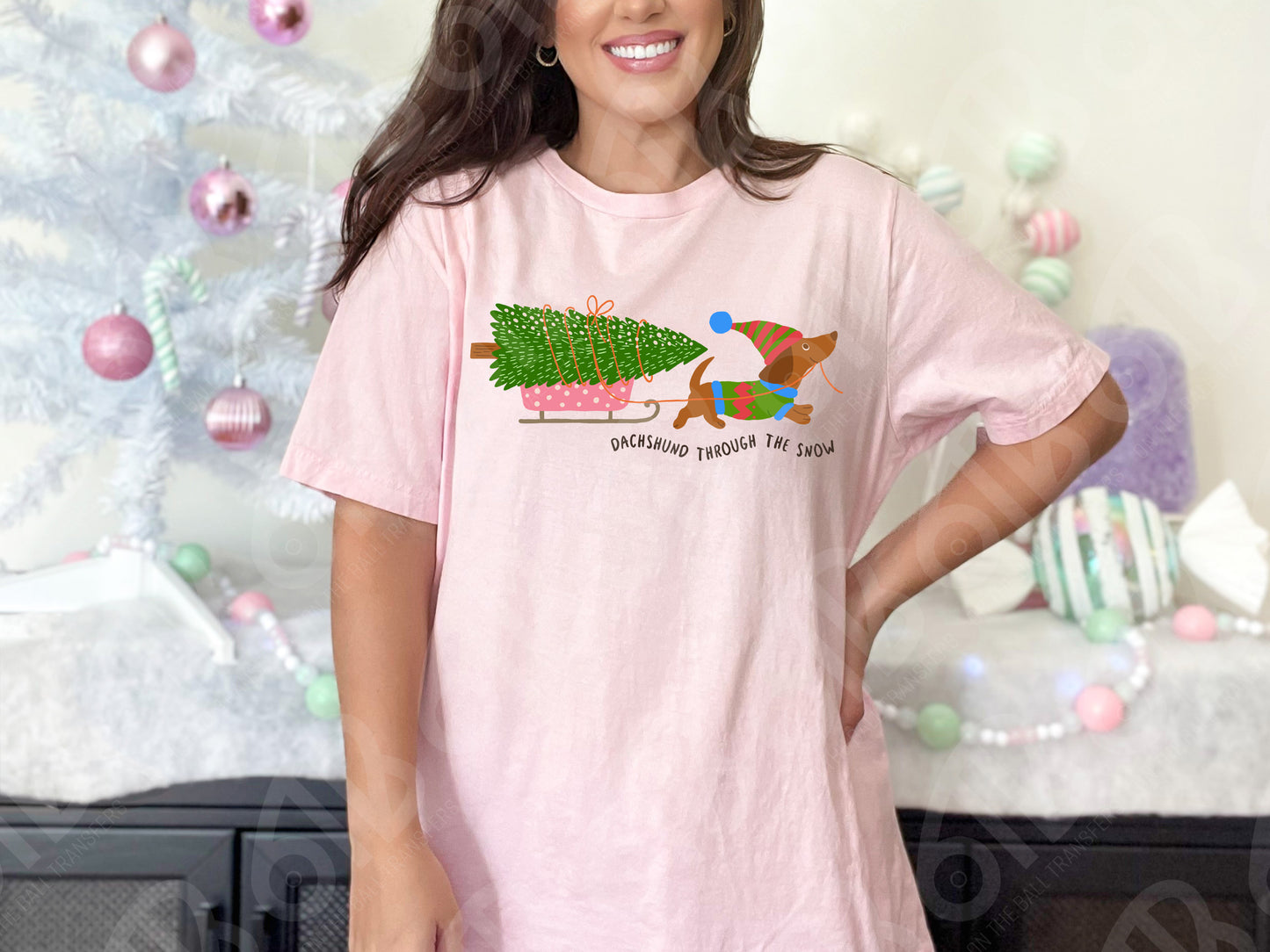 Dachshund Through The Snow DTF Transfer