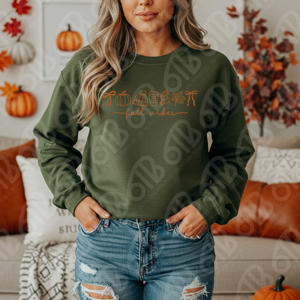 Fall Vibes Doodle DTF Transfer