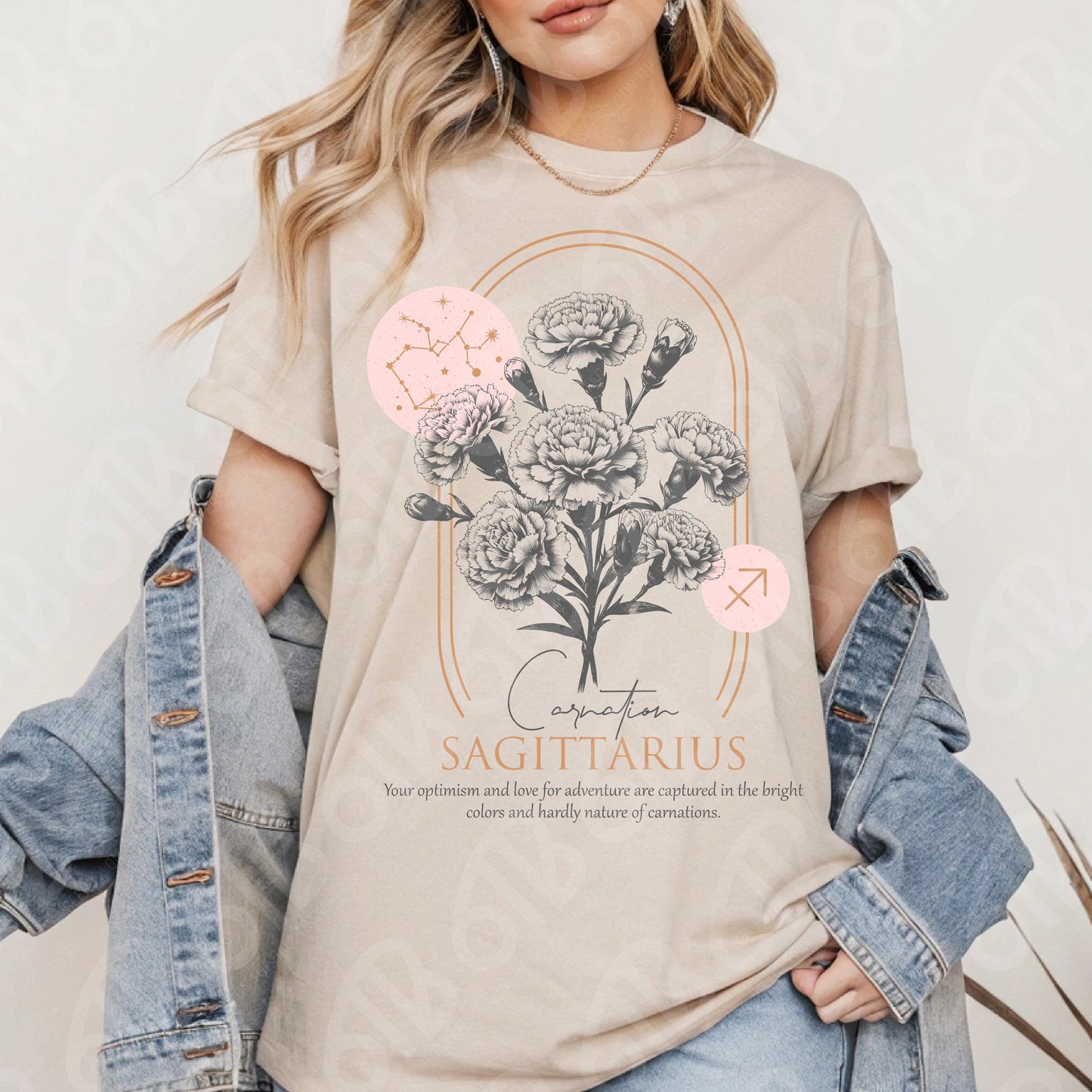 Sagittarius Zodiac Flowers DTF Transfer