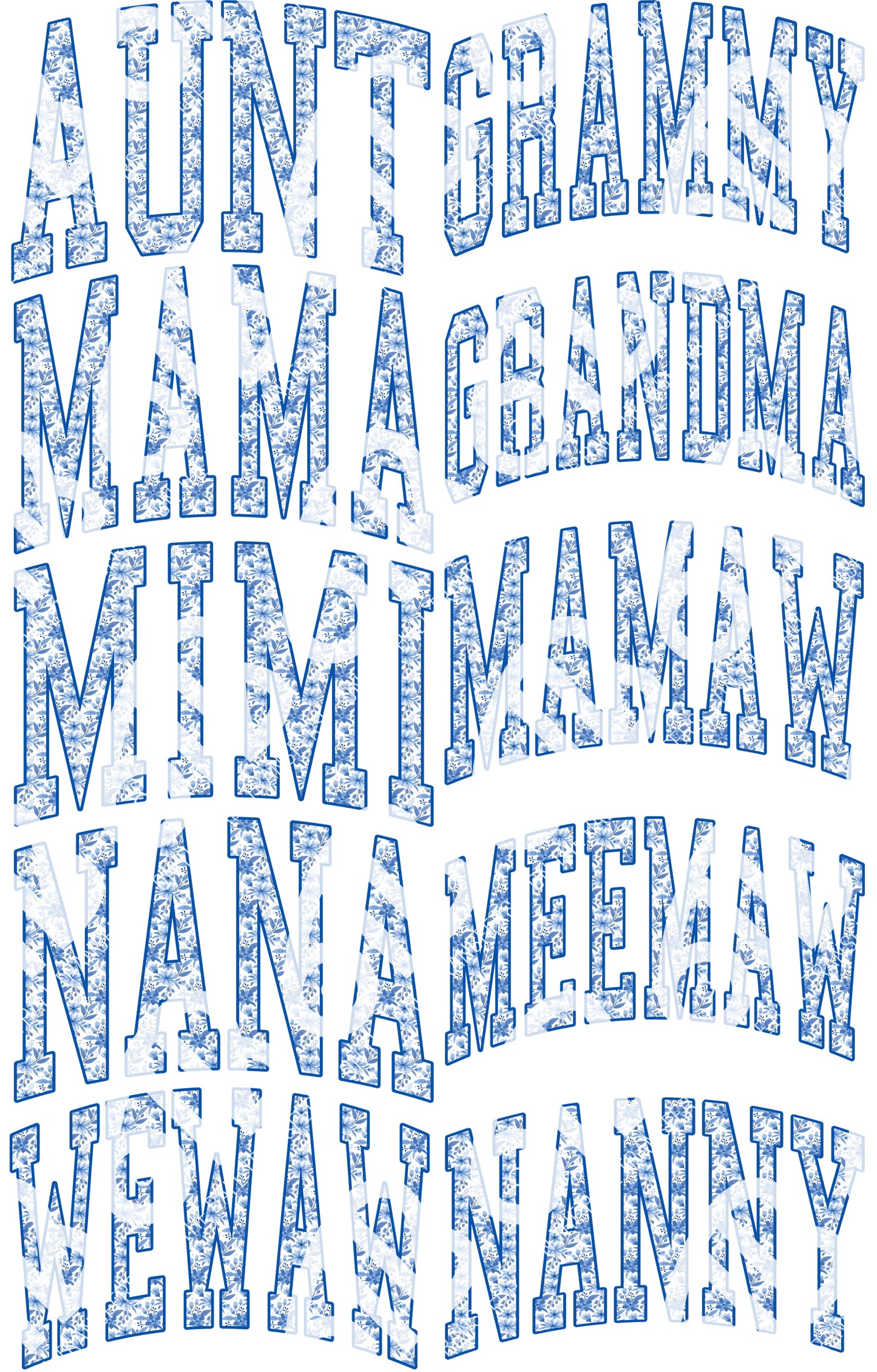 Floral Letters Sublimation Transfers