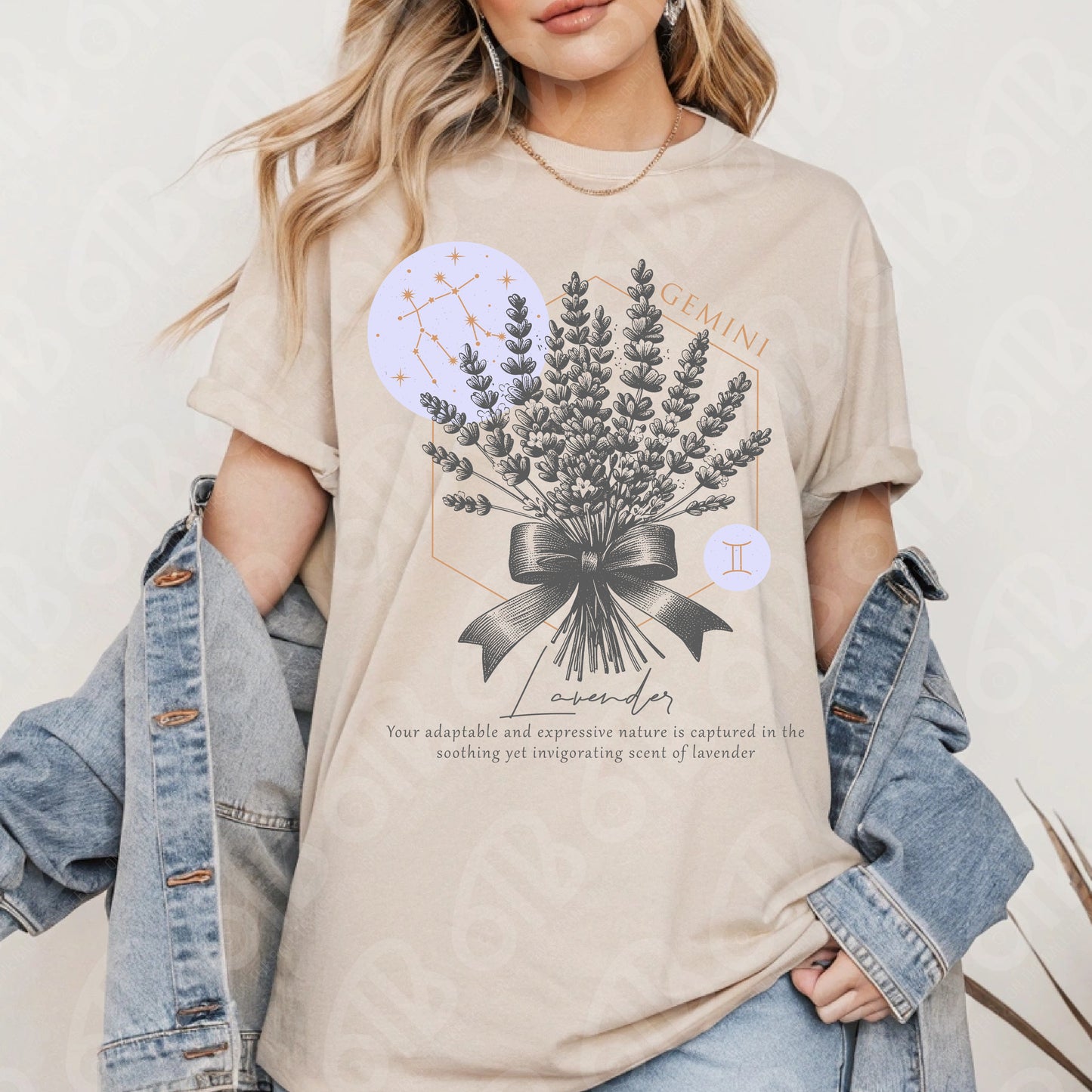 Gemini Zodiac Flowers DTF Transfer