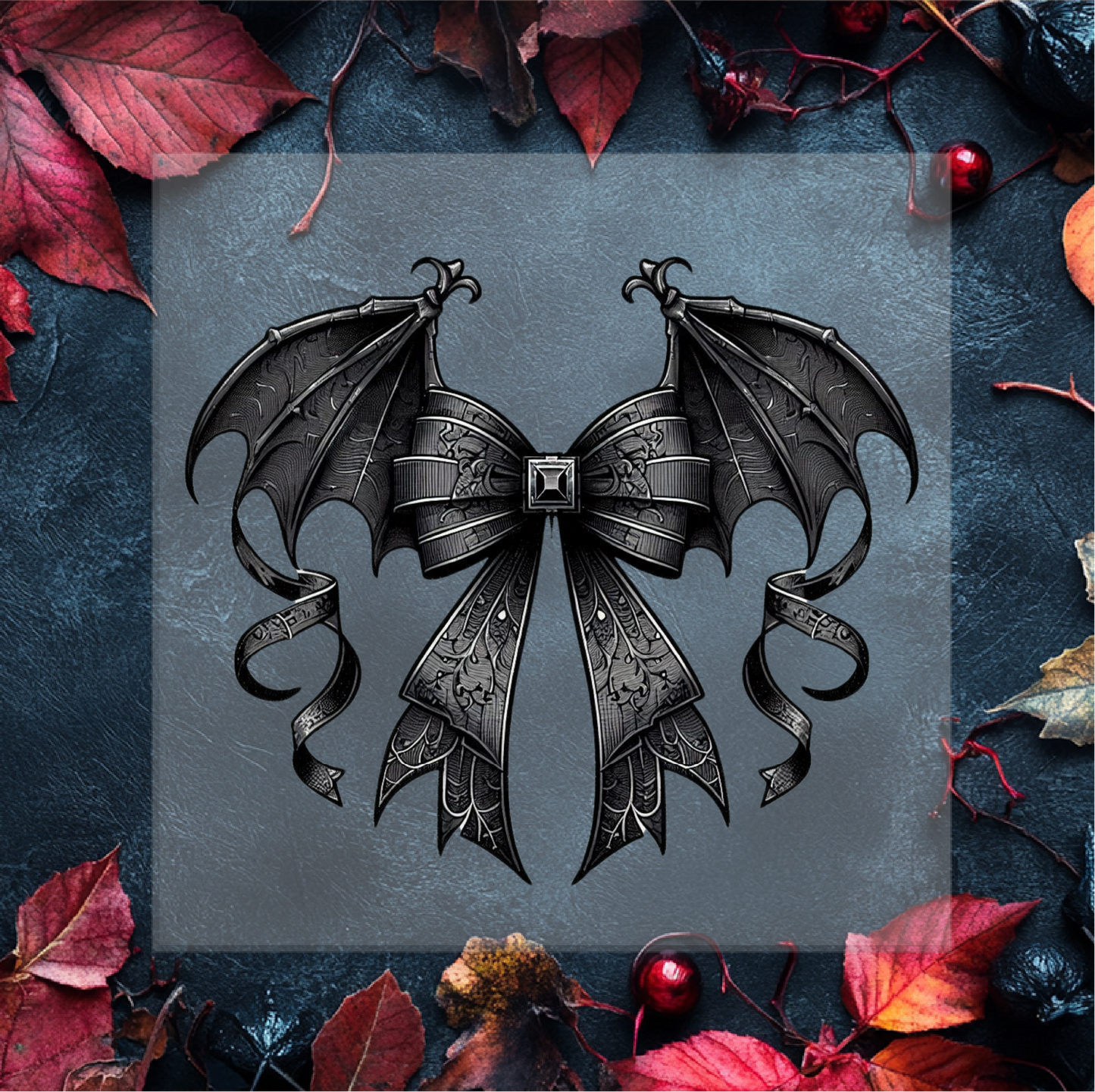 Gothic Bat Bow DTF Transfer