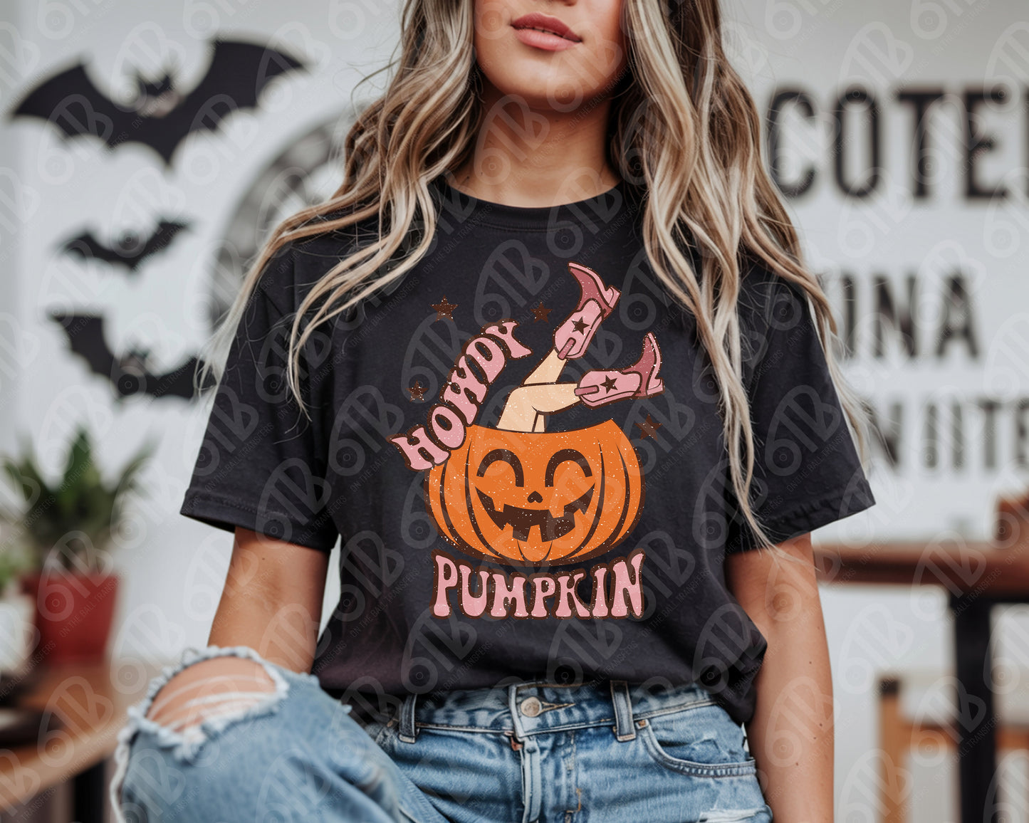 Howdy Pumpkin Cowgirl DTF Transfer