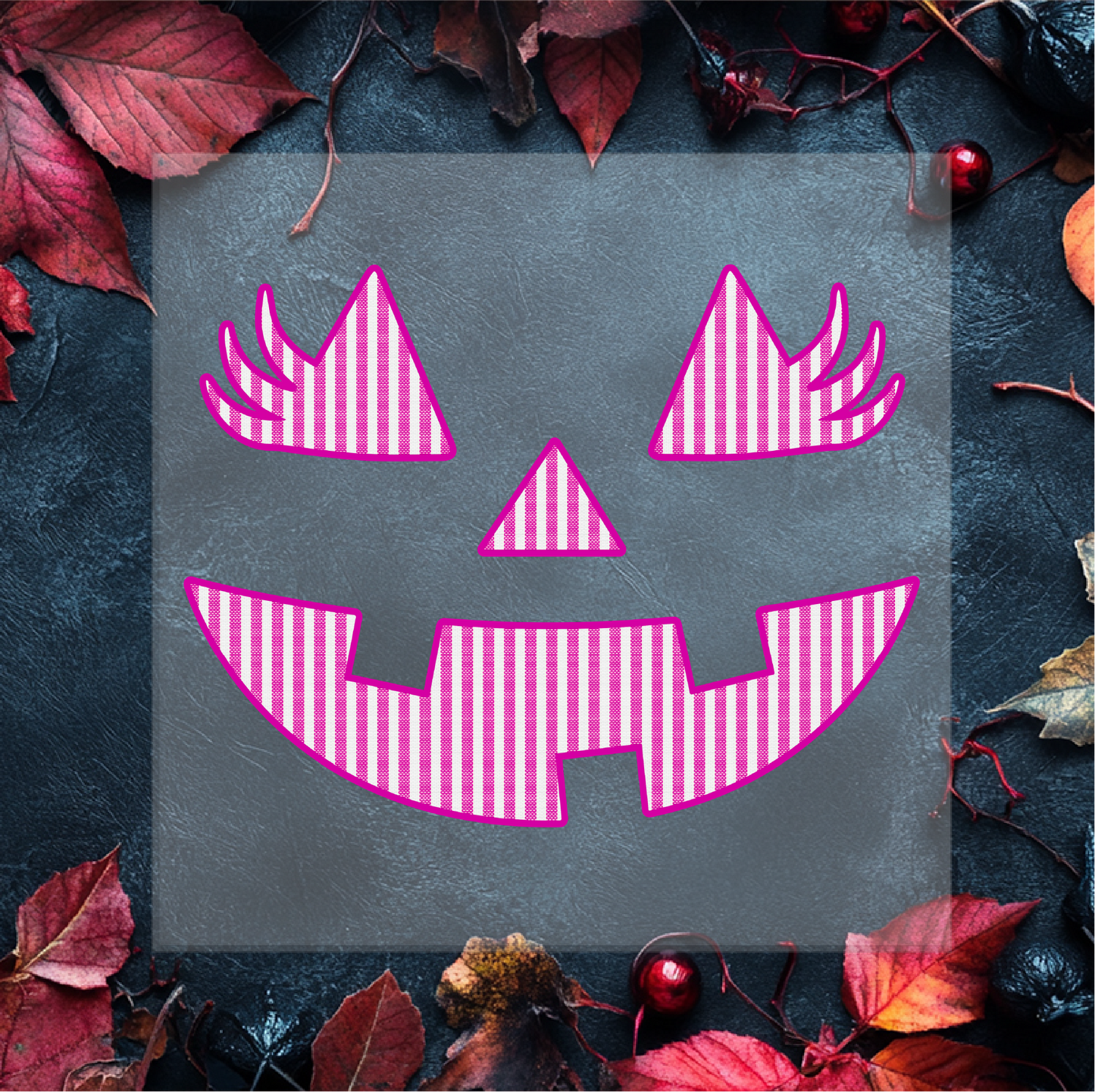 Pink Pumpkin Face DTF Transfer
