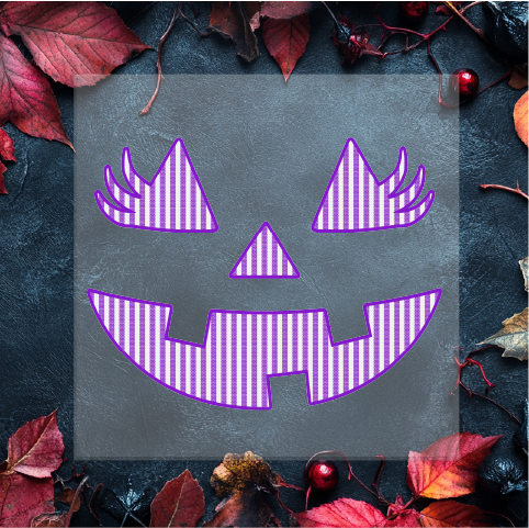 Purple Pumpkin Face DTF Transfer