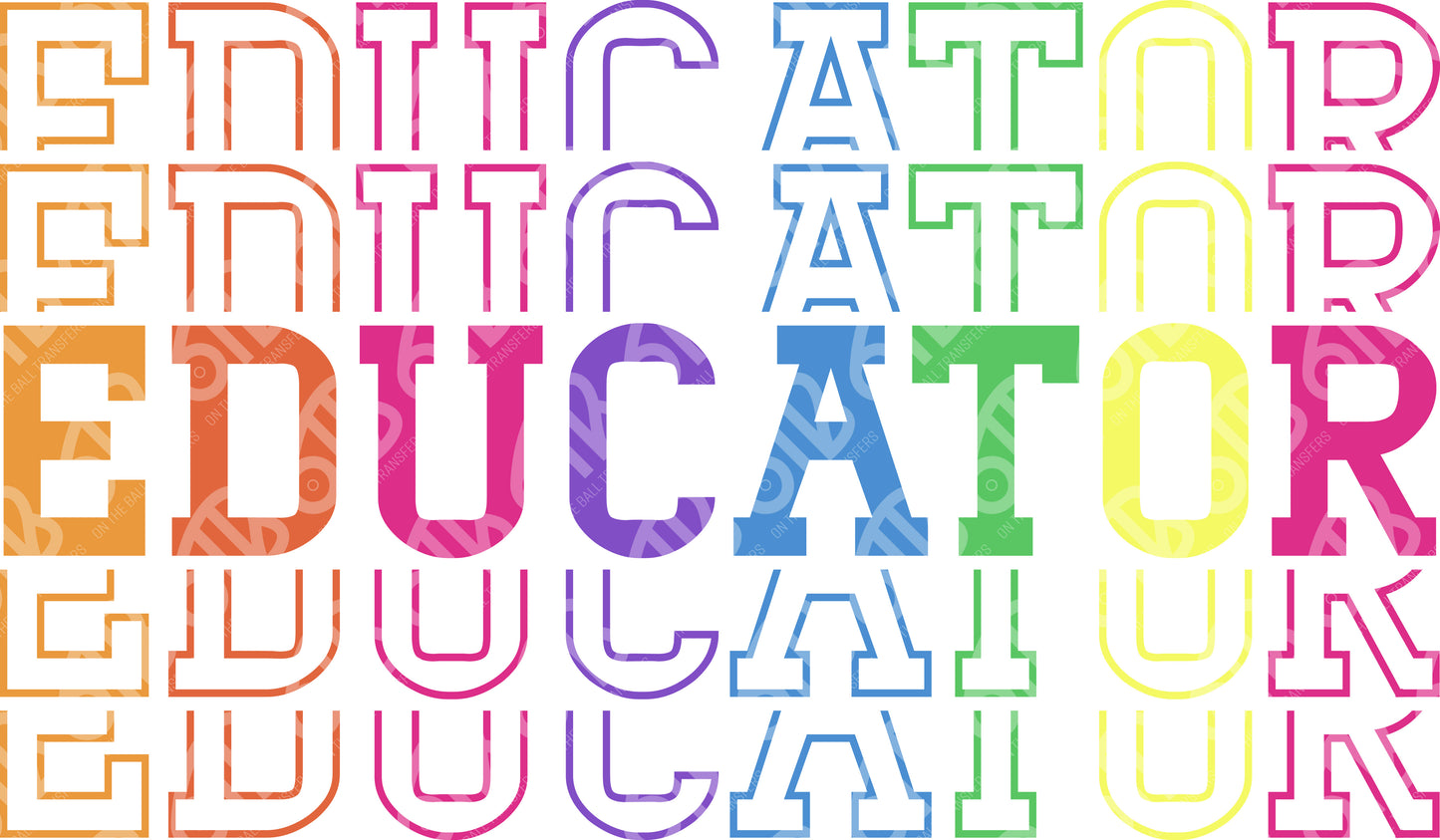 Educator Rainbow DTF Transfer
