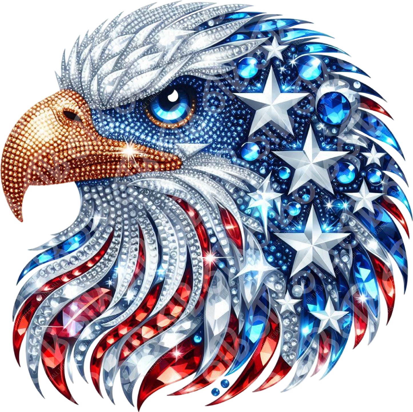 Rhinestone Eagle DTF Transfer