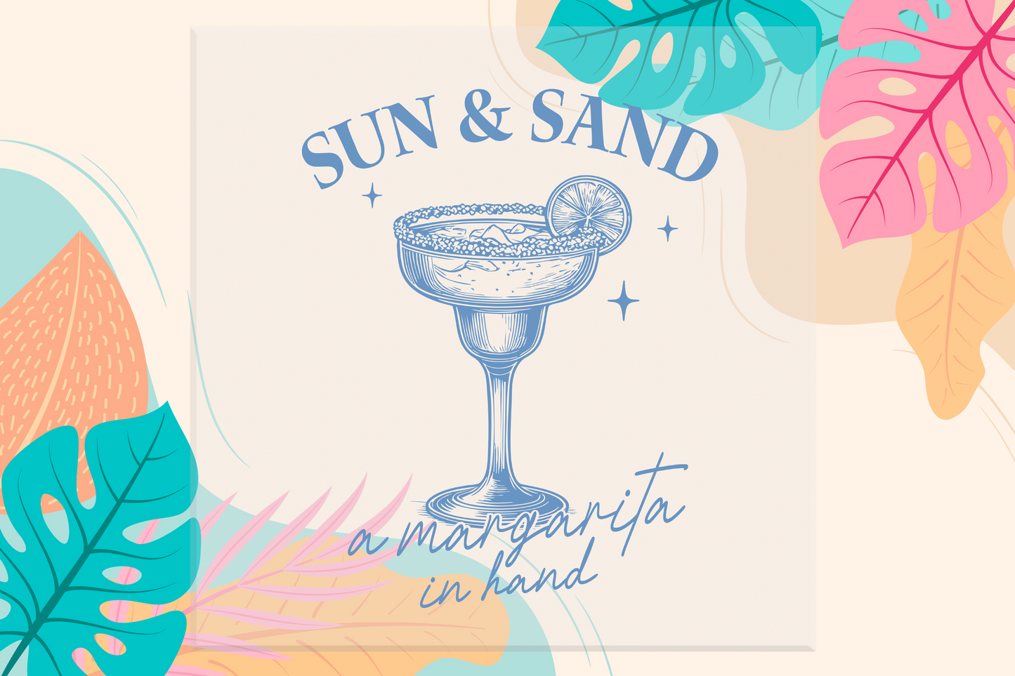 Sun, Sand, Margarita in Hand DTF Transfer