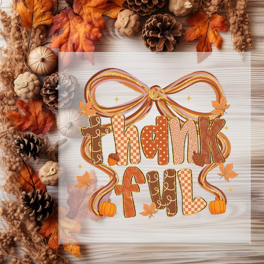 Thankful Preppy Bow DTF Transfer