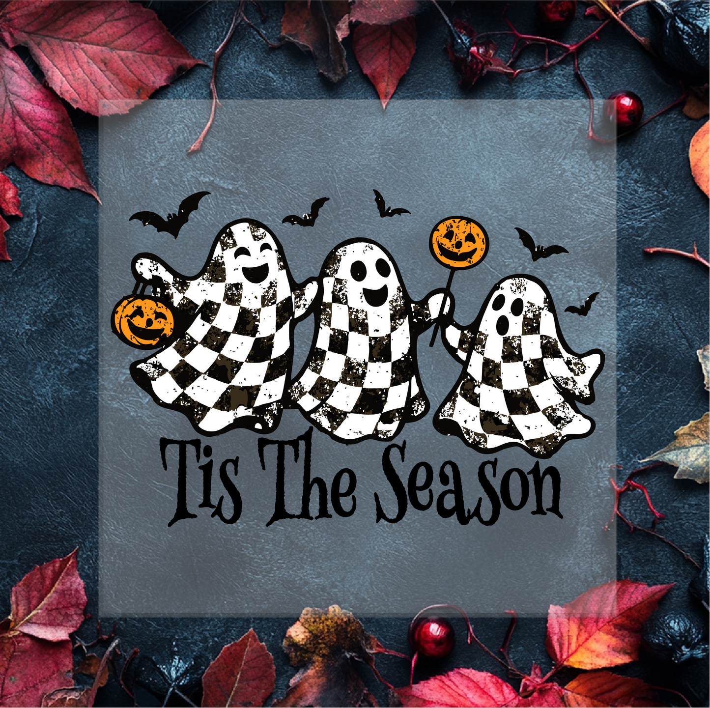 Tis The Season Checkered Ghosts DTF Transfer