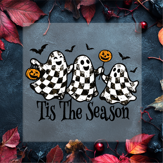 Tis The Season Checkered Ghosts DTF Transfer