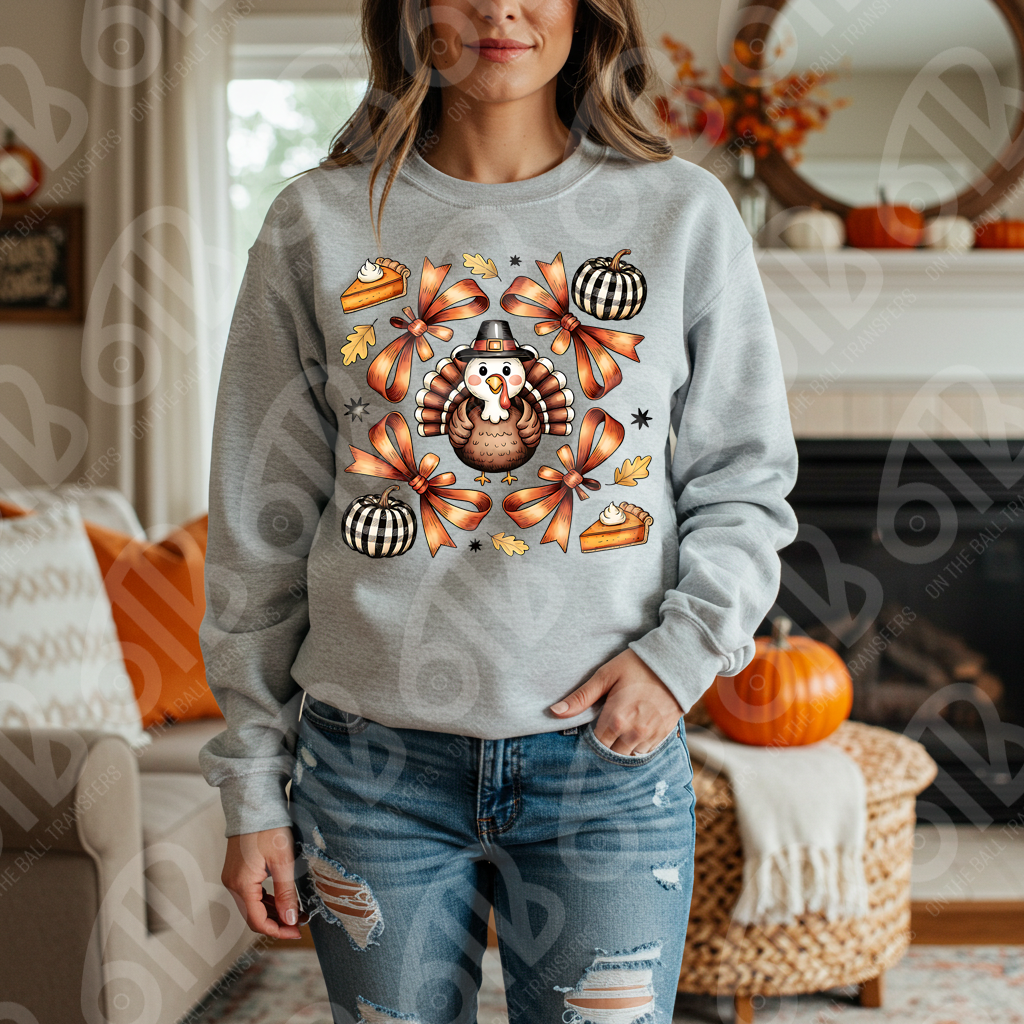 Cute Turkey Coquette DTF Transfer