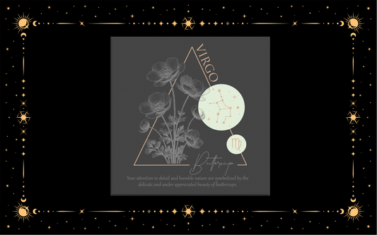 Virgo Zodiac Flowers DTF Transfer