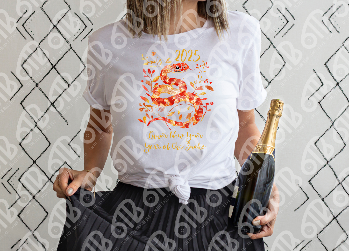 Year of the Snake Watercolor DTF Transfer