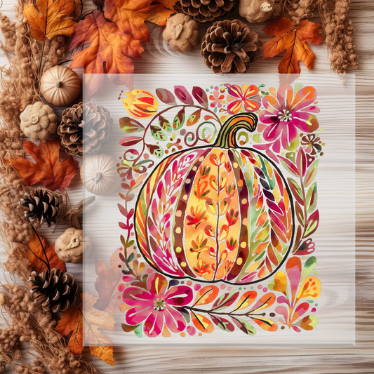 Boho Watercolor Pumpkin DTF Transfer