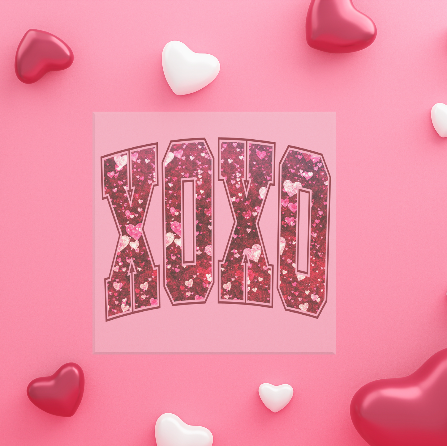 XOXO Faux Glitter DTF Transfer