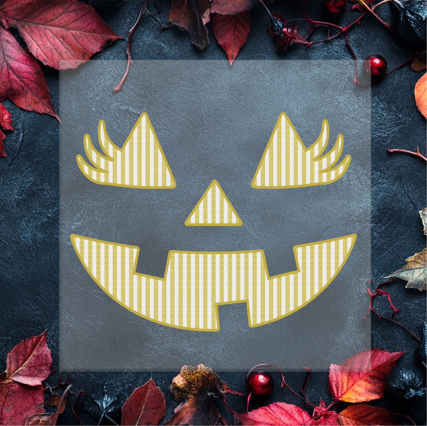 Yellow Pumpkin Face DTF Transfer