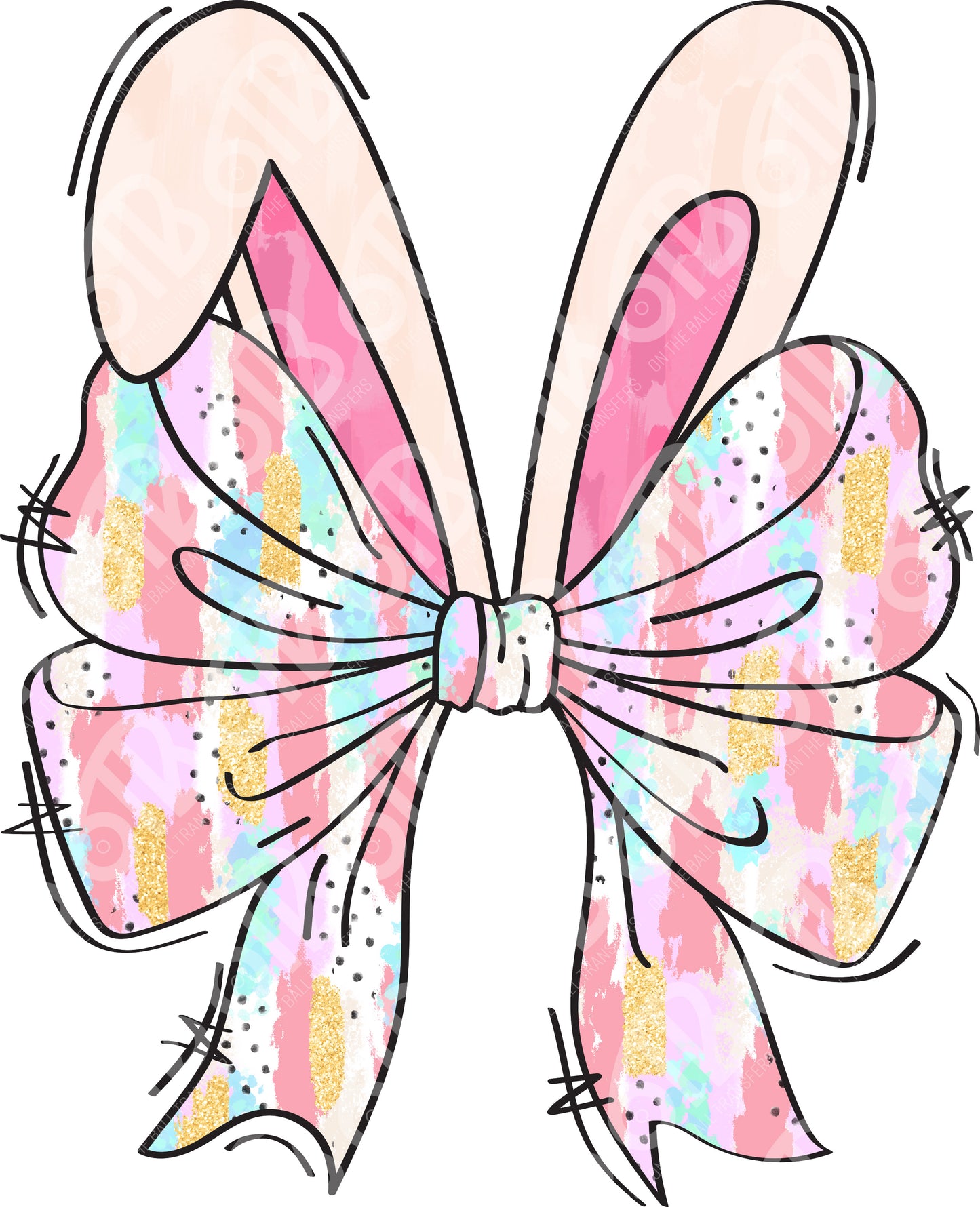 Brushstroke Bunny Ears DTF Transfer