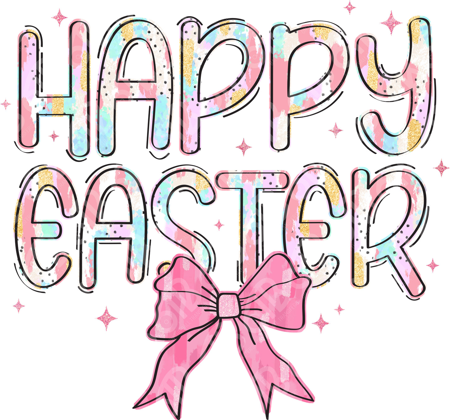 Happy Easter Brushstrokes DTF Transfer